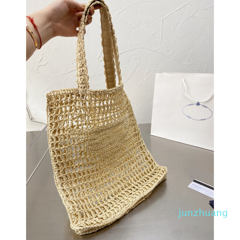Designer- Women bags Straw tote bag woven underarm bag hollow knit shoulder shopping bag handbags, White
Designer- Women bags Straw tote bag woven underarm bag hollow knit shoulder shopping bag handbags, White