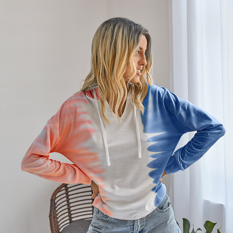 SWQZVT Spring Summer Fashion Streetwear Women's Sweatshirt Casual Long Sleeve tie dye hoodie New pullovers Women Clothes T200525