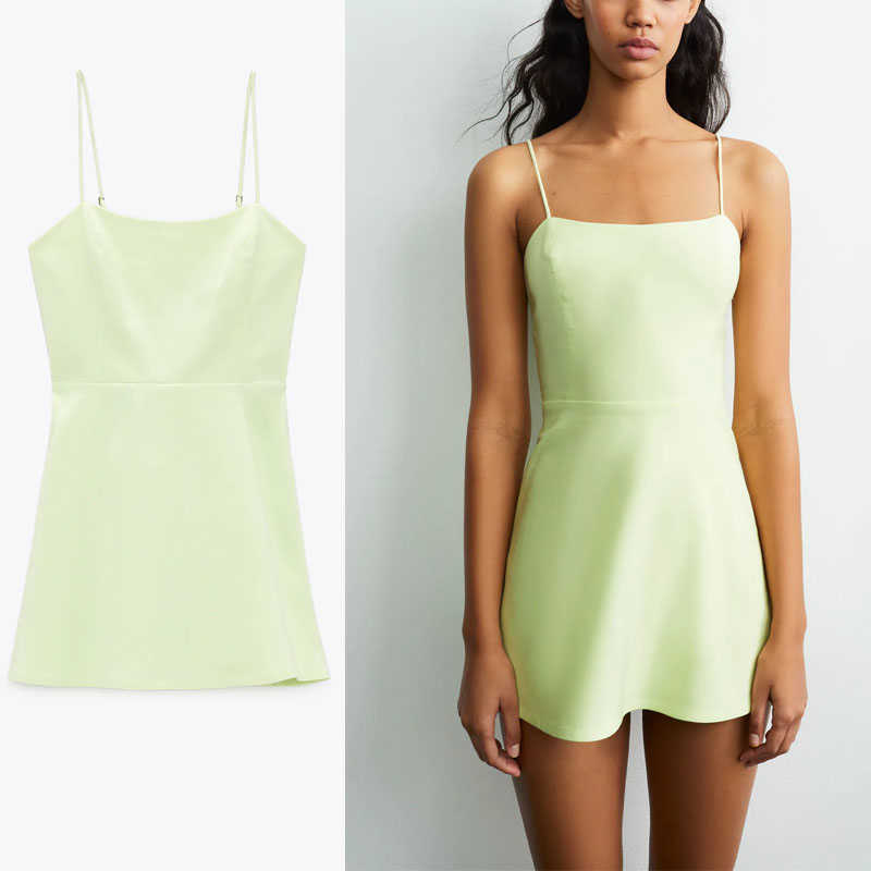 Za Strappy Linen Mini Green Dress Women Adjustable Straps Backless Summer Dress Woman Smocked Elastic Sexy Dresses 210602
Za Strappy Linen Mini Green Dress Women Adjustable Straps Backless Summer Dress Woman Smocked Elastic Sexy Dresses 210602