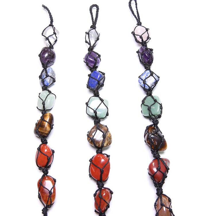 Crystal Window Car Hanging Ornaments 7 Chakra Home Decoration Feng Shui Ornament Yoga Meditation Stones Christmas
