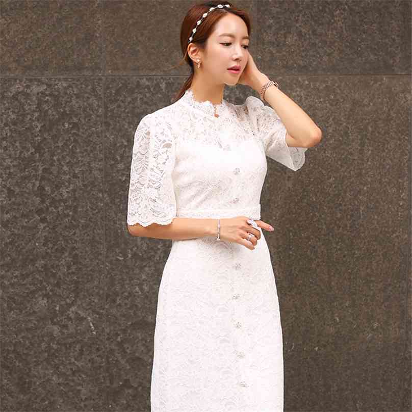 maxi Long Dress for women Summer half Sleeve stand Lace Ladies formal party Dresses 210602, White
maxi Long Dress for women Summer half Sleeve stand Lace Ladies formal party Dresses 210602, White