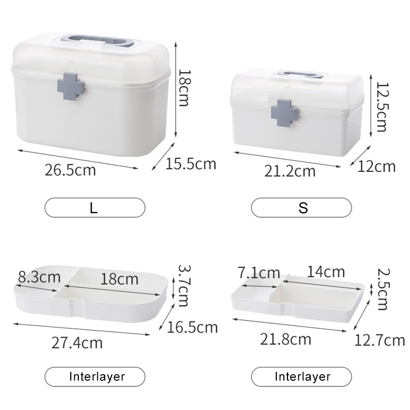 3 Layers Plastic Storage Medical Organizer Multi-Functional Portable Medicine Cabinet Family Emergency Kit Box Dropship1 210315