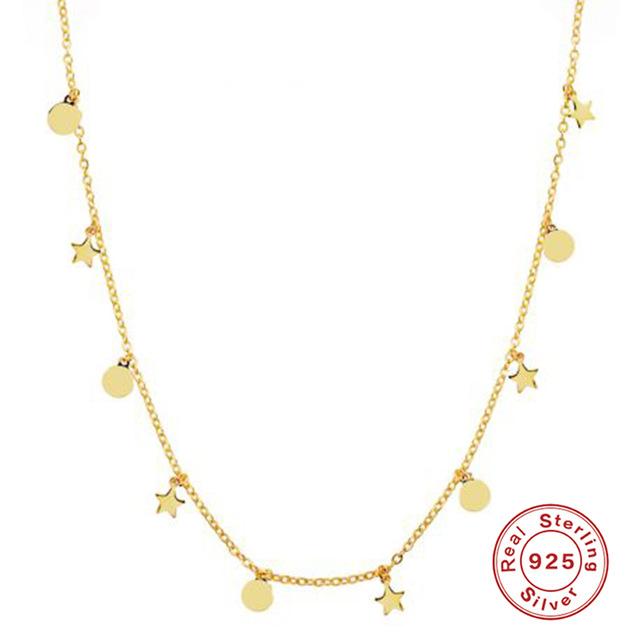 Other GS Luxury Chic Real 925 Sterling Silver Round Disc Star Pendant Chain Necklace For Women Minimalist Fine Jewelry Accessories
Other GS Luxury Chic Real 925 Sterling Silver Round Disc Star Pendant Chain Necklace For Women Minimalist Fine Jewelry Accessories