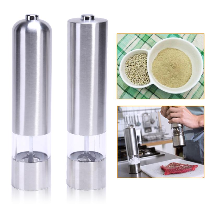 2 pcs Automatic Salt Pepper Grinder Set Electric Stainless Steel Mill for Pepper Spice Adjustable Kitchen Grinding Gadgets
2 pcs Automatic Salt Pepper Grinder Set Electric Stainless Steel Mill for Pepper Spice Adjustable Kitchen Grinding Gadgets