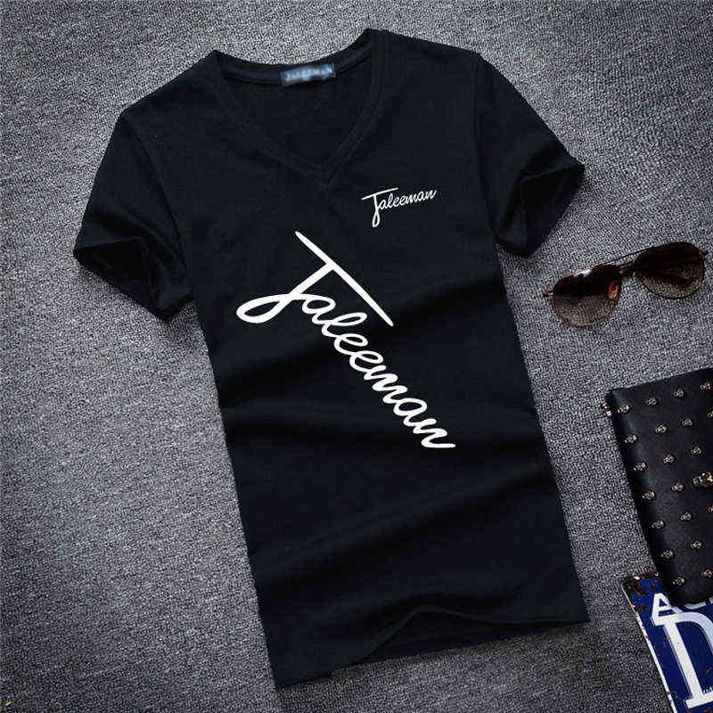 New Fashion Brand Man's T-shirt Printted Slim Short Sleeve T Shirt Men Tee Shirt V-Neck Cotton Casual T Shirts Plus Size S-5XL G1222