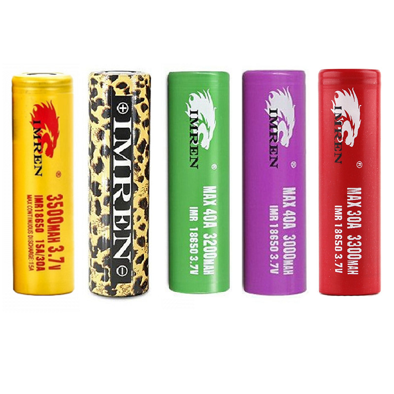 IMR 18650 Battery Gold Red Green Purple Leopard 3000mAh 3200mAh 3300mAh 3500mAh 3.7V 30A 40A 50A Rechargeable Lithium Vape Mod Battery
IMR 18650 Battery Gold Red Green Purple Leopard 3000mAh 3200mAh 3300mAh 3500mAh 3.7V 30A 40A 50A Rechargeable Lithium Vape Mod Battery