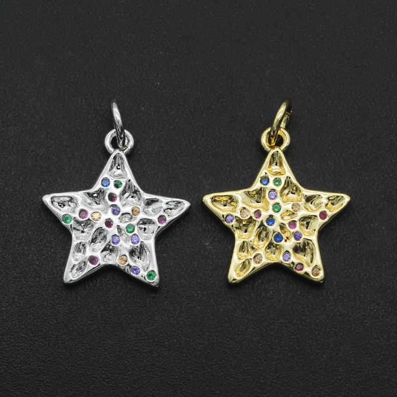 Charms 19x14mm 100% CZ Zircon DIY Jewelry Star Charm Pendant Wholesale Jewellwery Finding Supplies Top Quality, Bronze;silver
Charms 19x14mm 100% CZ Zircon DIY Jewelry Star Charm Pendant Wholesale Jewellwery Finding Supplies Top Quality, Bronze;silver