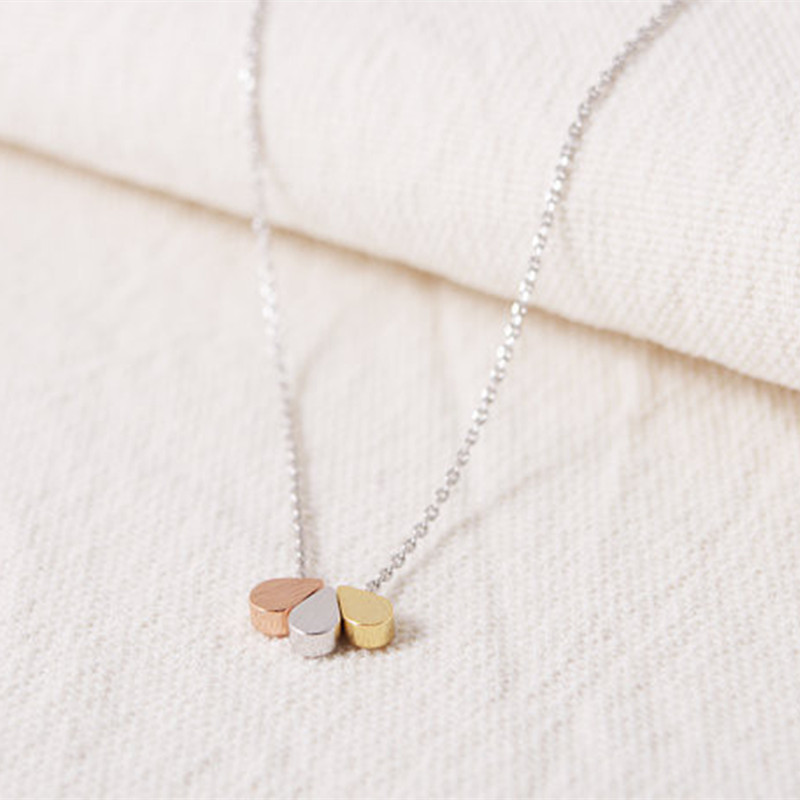 Fashion tricolor water drop Pendant Gold plated teardrops Necklace for women gift Wholesale
Fashion tricolor water drop Pendant Gold plated teardrops Necklace for women gift Wholesale