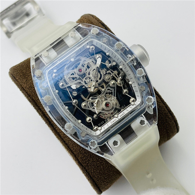 JB top classwatch artefact RM056 snow coloured glass wrist watch EUR Tourbillon movement watchcase made by Swiss standa, Slivery;brown
JB top classwatch artefact RM056 snow coloured glass wrist watch EUR Tourbillon movement watchcase made by Swiss standa, Slivery;brown