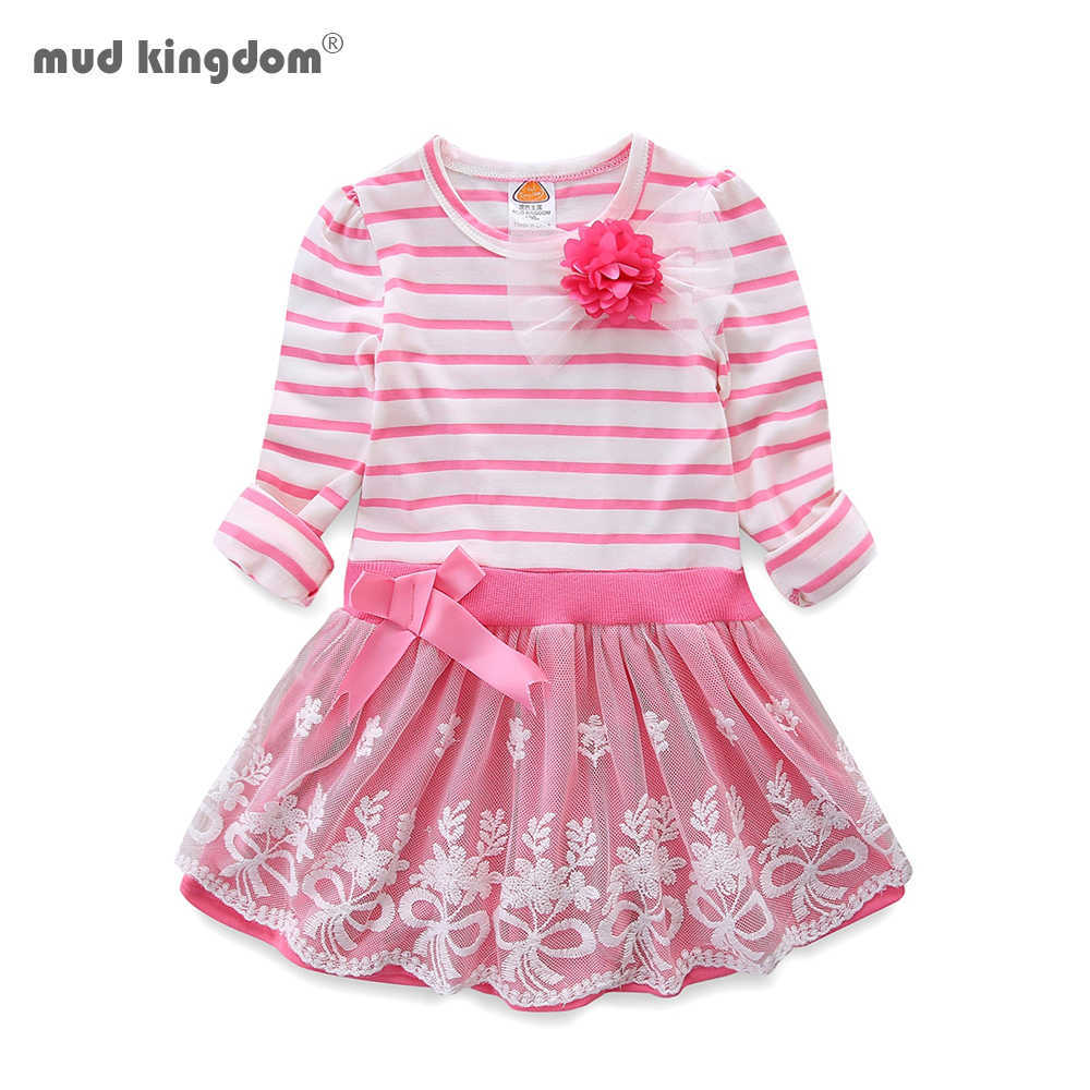 Mudkingdom Little Girl Dress Long Sleeve Stripe Flower Lace Cute Ribbon Bow Clothes for Girls Autumn 2 to 7 Years 210615, Blue
Mudkingdom Little Girl Dress Long Sleeve Stripe Flower Lace Cute Ribbon Bow Clothes for Girls Autumn 2 to 7 Years 210615, Blue