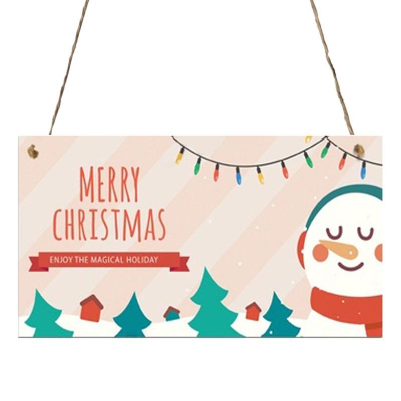 

Christmas Decorations K3NA Year Wooden Door Hanging Sign Plaque Board Pendant Merry Xmas Tree Ornament Home Decoration
