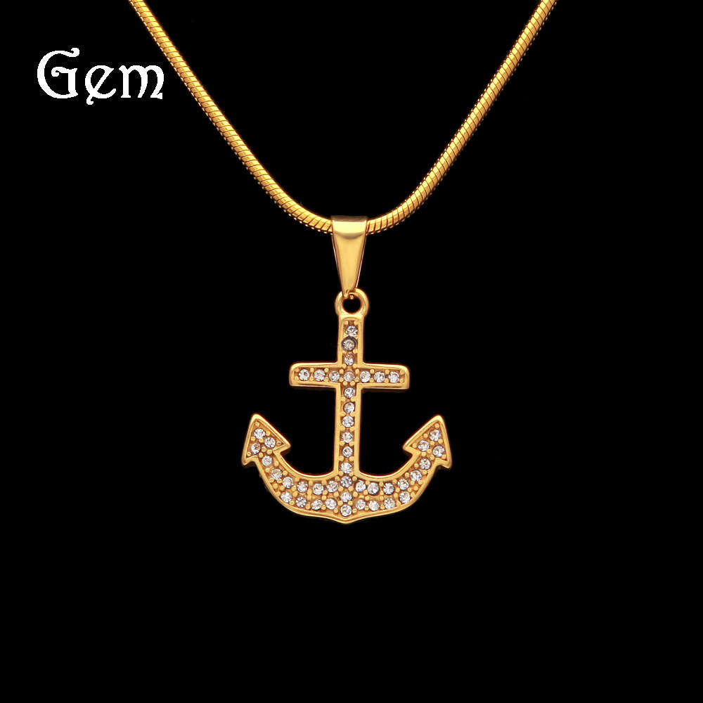 Hip hop diamond inlaid Stainless Steel Anchor Pendant rock hip hop men's and women's jewelry
Hip hop diamond inlaid Stainless Steel Anchor Pendant rock hip hop men's and women's jewelry
