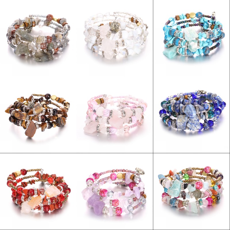 Bohemian Beads Charm Bracelets Fashion Design Imitation Crystal Stone Bangles for Women Multilayer Men Jewelry Gifts 12 Colors 1165 B3
Bohemian Beads Charm Bracelets Fashion Design Imitation Crystal Stone Bangles for Women Multilayer Men Jewelry Gifts 12 Colors 1165 B3