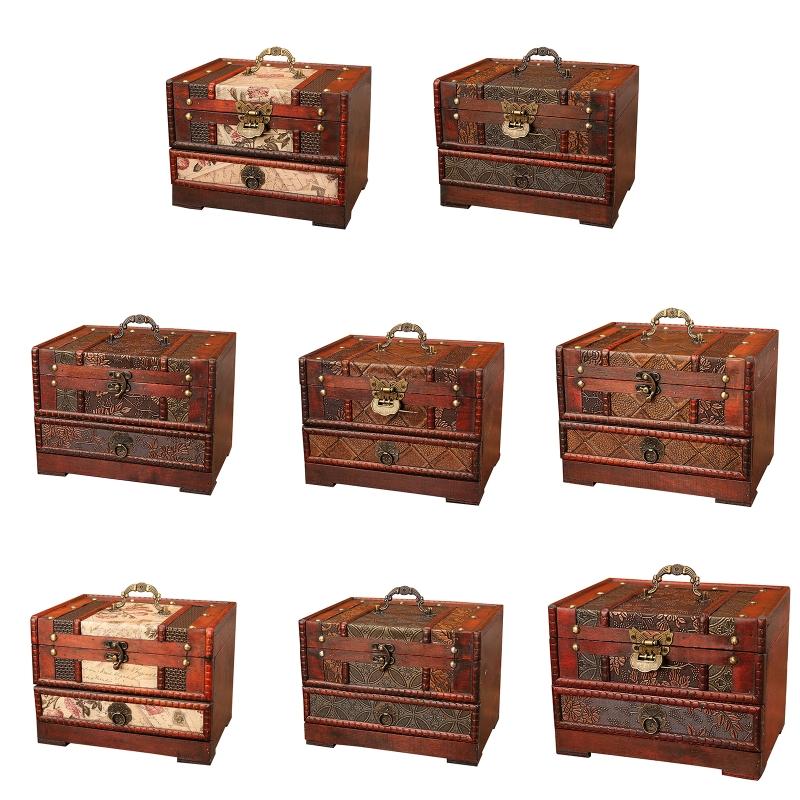 Jewelry Pouches, Bags Vintage Decorative Box For Ring Necklace Classical Gift Storage Case Holder Chest With Mirror & Drawers
Jewelry Pouches, Bags Vintage Decorative Box For Ring Necklace Classical Gift Storage Case Holder Chest With Mirror & Drawers