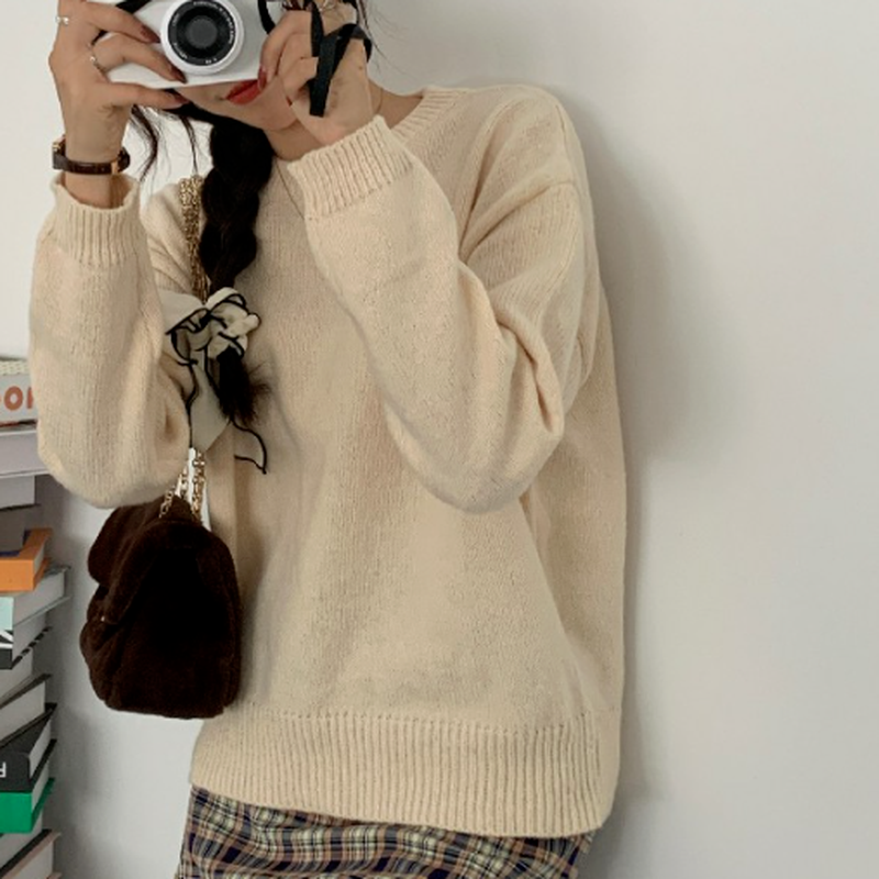2021 Autumn and Winter New Korean Sweater Warm Solid Color Pullover Sweater O-neck Thick Sweaters Women Pull Femme Tops 17566, Apricot
2021 Autumn and Winter New Korean Sweater Warm Solid Color Pullover Sweater O-neck Thick Sweaters Women Pull Femme Tops 17566, Apricot