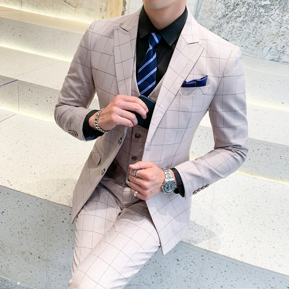 2021 Male Autumn Plaid Business Professional Formal Wear Piece Set Groom Get Married Large Size Suit 7dxm, Sky blue
2021 Male Autumn Plaid Business Professional Formal Wear Piece Set Groom Get Married Large Size Suit 7dxm, Sky blue