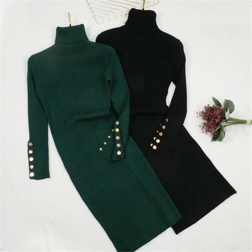 Women Autumn Winter Button Long Sleeve Knitted Slim Dresses Female Ladies Turtleneck Sweater Elastic Knit Dress Vestidos 211109, Burgundy
Women Autumn Winter Button Long Sleeve Knitted Slim Dresses Female Ladies Turtleneck Sweater Elastic Knit Dress Vestidos 211109, Burgundy