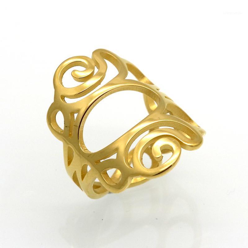 Band Rings Unique Flower Pattern Hollow Out Fashion Titanium Steel Gold Color Jewelry Aneis Anillos Bague Women For Party, Silver
Band Rings Unique Flower Pattern Hollow Out Fashion Titanium Steel Gold Color Jewelry Aneis Anillos Bague Women For Party, Silver