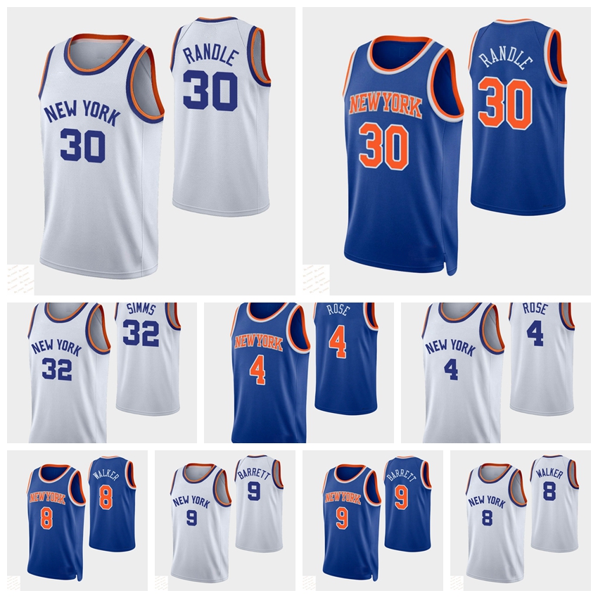 New YorkKnicksMEN Derrick Julius Randle Kemba Walker RJ Barrett Rose 2021-22 Basketball 75th Anniversary White Jersey
New YorkKnicksMEN Derrick Julius Randle Kemba Walker RJ Barrett Rose 2021-22 Basketball 75th Anniversary White Jersey
