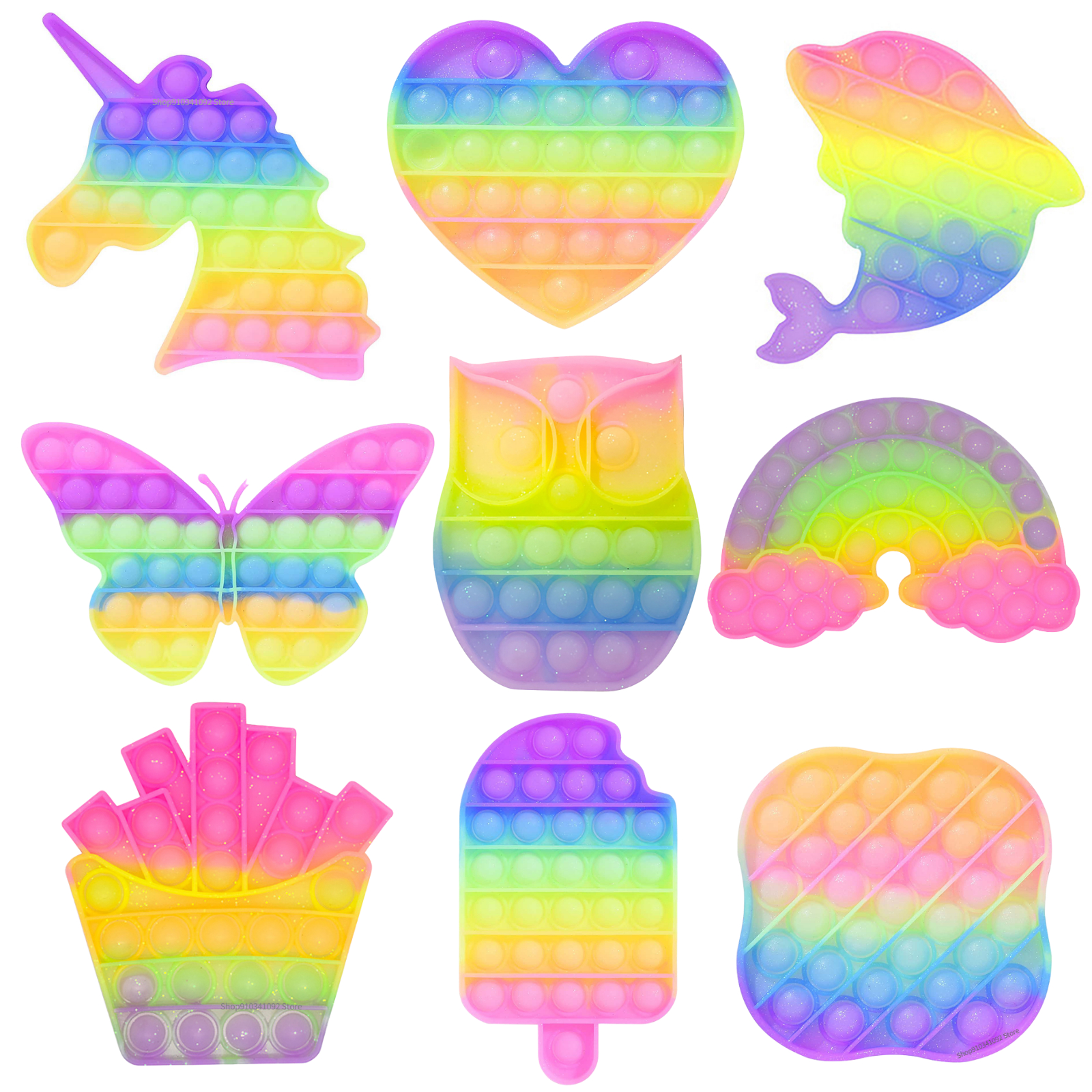 Rainbow Push Bubble Fidget Toys Shiny Sensory Autism Special Needs Stress Reliever Anxiety Relief Toy For Kids Birthday Party Gifts
Rainbow Push Bubble Fidget Toys Shiny Sensory Autism Special Needs Stress Reliever Anxiety Relief Toy For Kids Birthday Party Gifts