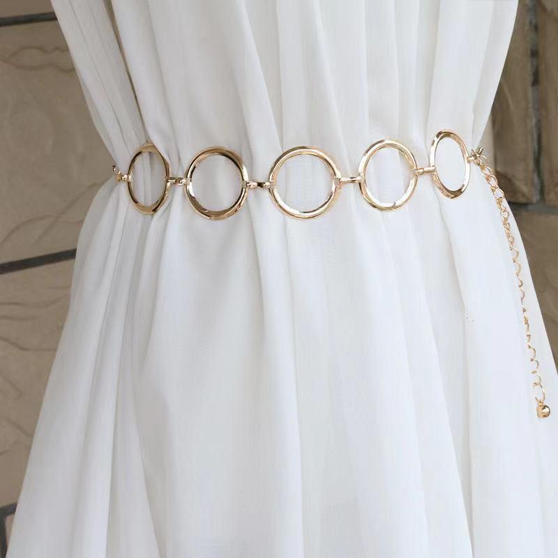 Belts Large Metal Ring Chain Fashion Women Belt All-Match Dress Coat Skirt Lady Decorative Golden Silver Waistban, Black;brown
Belts Large Metal Ring Chain Fashion Women Belt All-Match Dress Coat Skirt Lady Decorative Golden Silver Waistban, Black;brown