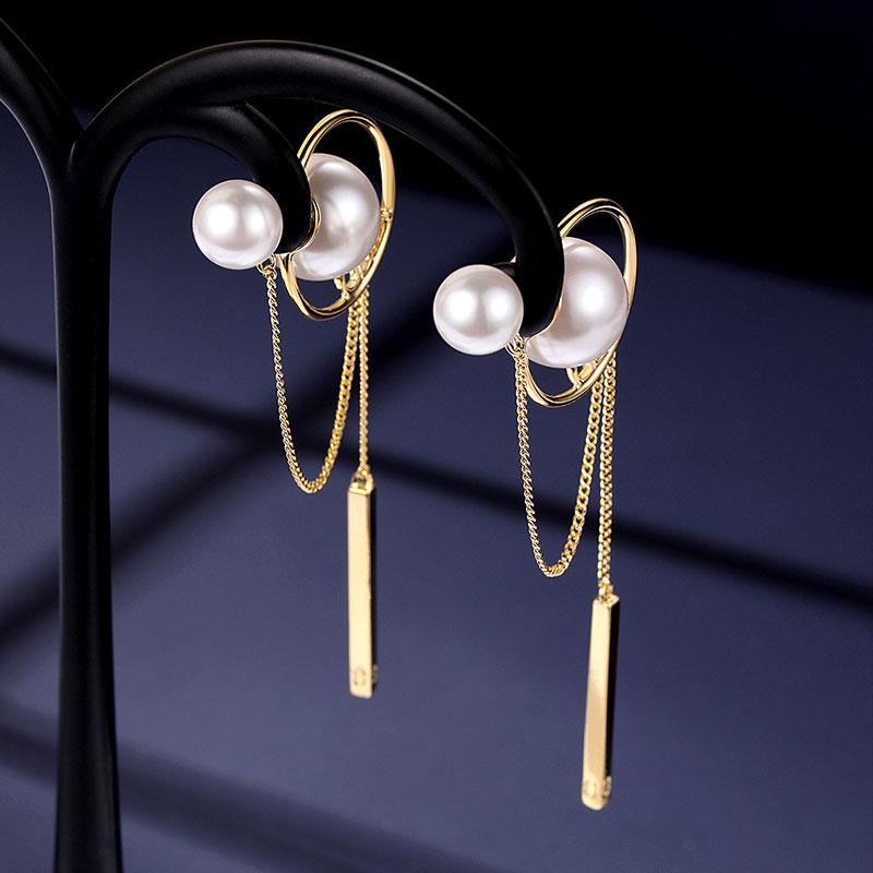 Dangle & Chandelier Korea Fashion 14k Needle Drop Earrings Pearl Double Metal Gold Color Temperament Wedding-Jewelry Pendant Tassel
Dangle & Chandelier Korea Fashion 14k Needle Drop Earrings Pearl Double Metal Gold Color Temperament Wedding-Jewelry Pendant Tassel