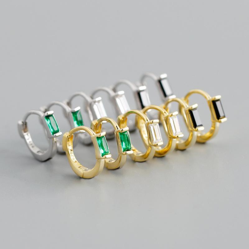 Hoop & Huggie 925 Sterling Silver Simple Green White Geometric Square Zircon Ear Buckle Tiny Huggies For Women Earrings Fine Jewelry
Hoop & Huggie 925 Sterling Silver Simple Green White Geometric Square Zircon Ear Buckle Tiny Huggies For Women Earrings Fine Jewelry