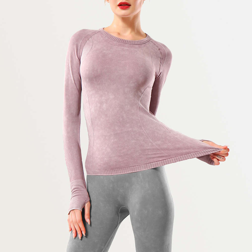 Seamless Yoga suit long sleeve autumn winter sports T-Shirt Top Women's new fast drying fitness, Gray
Seamless Yoga suit long sleeve autumn winter sports T-Shirt Top Women's new fast drying fitness, Gray