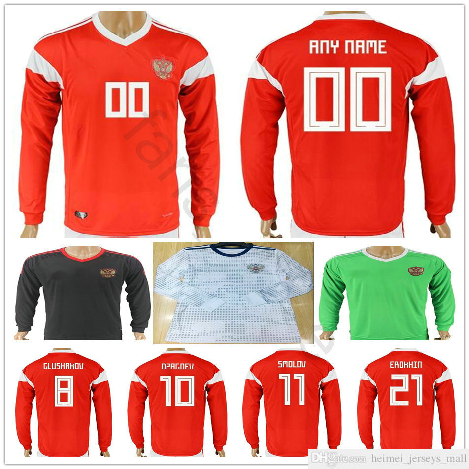 Russia Long Sleeve Soccer Jersey 10 DZAGOEV ARSHAVIN 11 KERZHAKOV KOKORIN KOMBAROV POLOZ AMEDOV Custom Red White 2018 Russian Football Shirt, Black;yellow
Russia Long Sleeve Soccer Jersey 10 DZAGOEV ARSHAVIN 11 KERZHAKOV KOKORIN KOMBAROV POLOZ AMEDOV Custom Red White 2018 Russian Football Shirt, Black;yellow