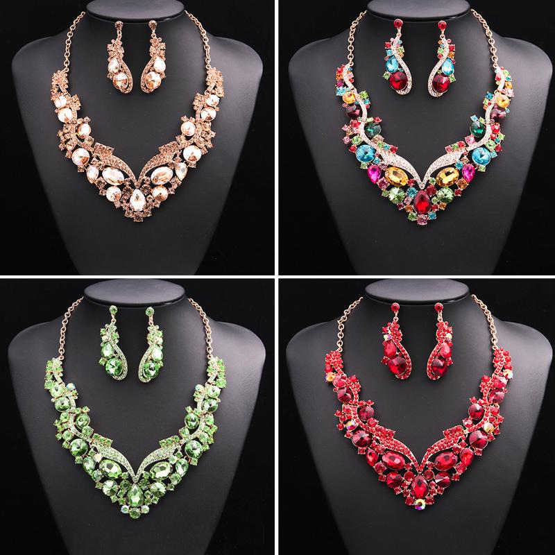 Earrings & Necklace Fashion Crystal Bridal Jewelry Sets For Brides Statement Earring Set Wholesale Costume Accessories Gifts Women Girl, Silver
Earrings & Necklace Fashion Crystal Bridal Jewelry Sets For Brides Statement Earring Set Wholesale Costume Accessories Gifts Women Girl, Silver