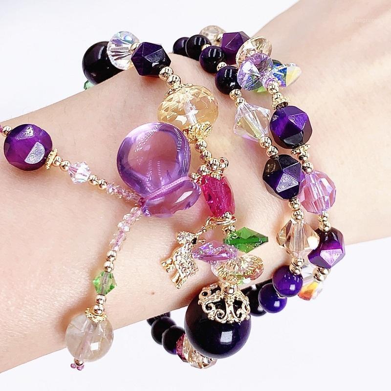 Beaded, Strands Original Purple Tiger's Eye Stone Crystal Bracelet Female Pendant, Black
Beaded, Strands Original Purple Tiger's Eye Stone Crystal Bracelet Female Pendant, Black
