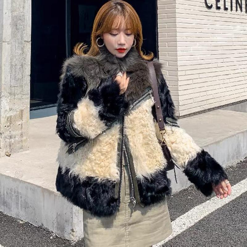 Women's Fur & Faux 2021 Winter Fashion Women Real Collar Lamb Coat Streetwear Mixed Color Warm Jacket Office Lady Outerwear, Black
Women's Fur & Faux 2021 Winter Fashion Women Real Collar Lamb Coat Streetwear Mixed Color Warm Jacket Office Lady Outerwear, Black
