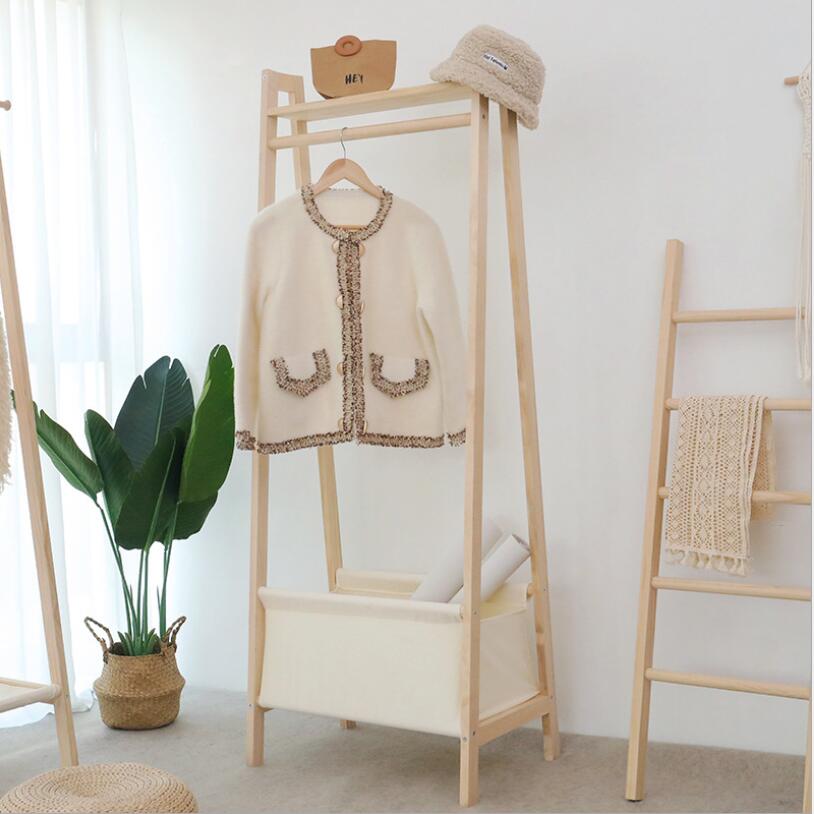Clothes rack Bedroom Furniture bag racks modern simple cloakroom cloth olid wood shelf