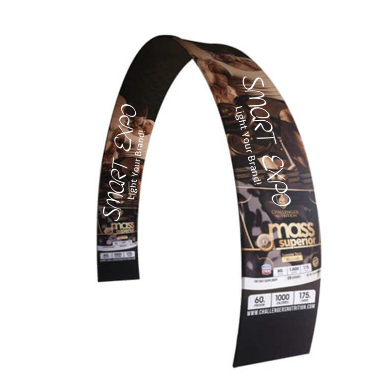 Large EZ Round Arch Entrance Advertising Display with Tension Fabric Graphic and Portable Carry Bag