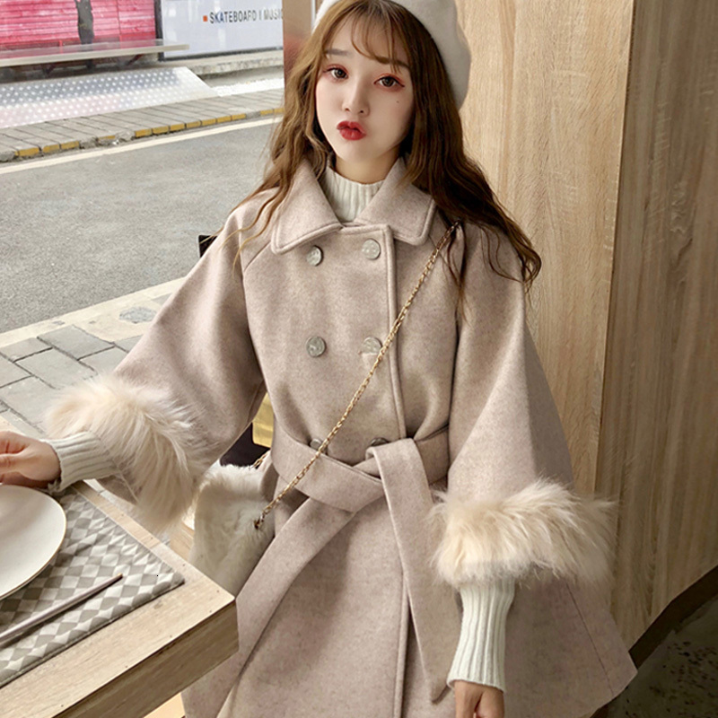 2021 New Winter Women Belt Blend Coat Elegant Lady Turn-down Collar Tweed Female Overcoat Fur Three Quarter Sleeve Girl A-line Long Coats 4s, Pink
2021 New Winter Women Belt Blend Coat Elegant Lady Turn-down Collar Tweed Female Overcoat Fur Three Quarter Sleeve Girl A-line Long Coats 4s, Pink