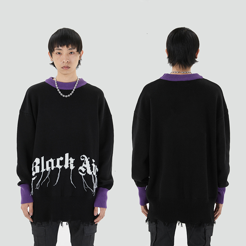 New 2021 Original Color Block o Neck Tassel Sweater Men and Women Loose Letter Print Casual Sweaters Streetwear Oversize Baggy Top VUYV, White;black
New 2021 Original Color Block o Neck Tassel Sweater Men and Women Loose Letter Print Casual Sweaters Streetwear Oversize Baggy Top VUYV, White;black