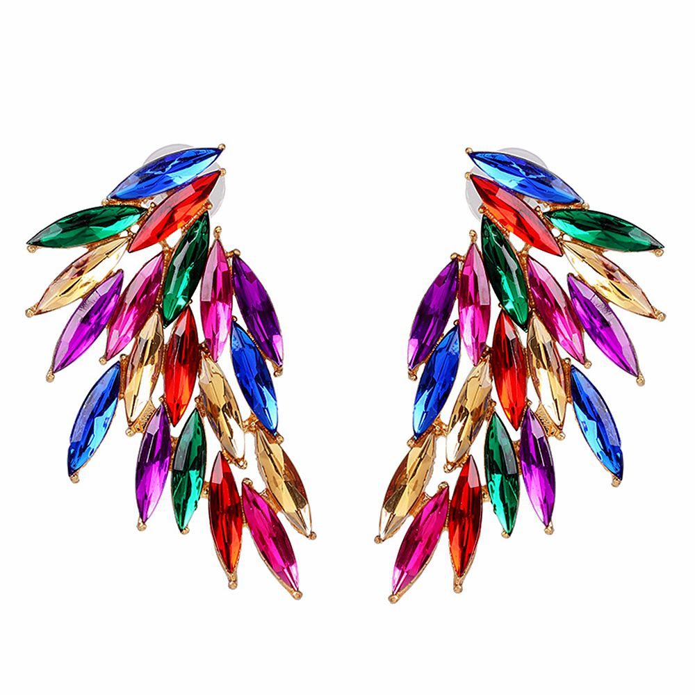 Fashion Wing-Shaped Hollowed-out Metal Colorful Crystals Drop Earrings Fine Rhinestone Jewelry Accessories For Women
Fashion Wing-Shaped Hollowed-out Metal Colorful Crystals Drop Earrings Fine Rhinestone Jewelry Accessories For Women