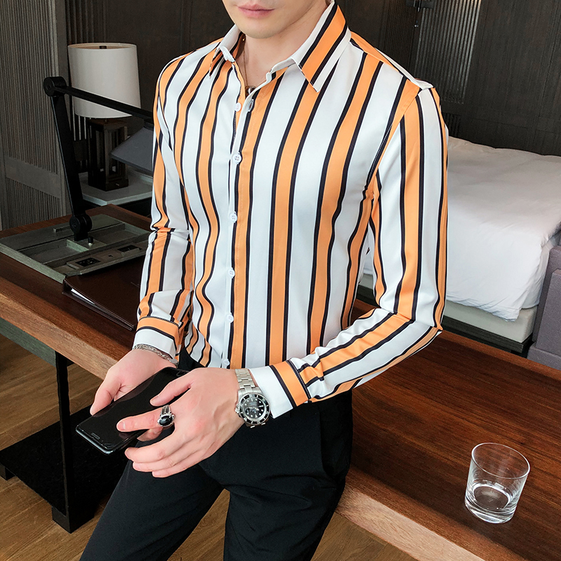 British Style New Spring Long Striped Shirts for Men's Clothes 2021 All Fine-tuning Casual Business Homme Formal Blouse X66o, Dark brown.
British Style New Spring Long Striped Shirts for Men's Clothes 2021 All Fine-tuning Casual Business Homme Formal Blouse X66o, Dark brown.