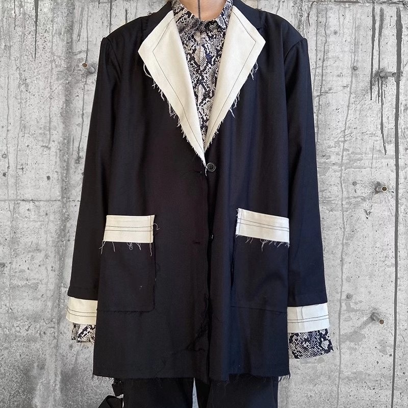 2021 New Harajuku Color Block Fringe Pockets Suit Men and Women v Neck Oversize Streetwear Windbreaker Coat Hip Hop Loose Jacket Gsg7, Black
2021 New Harajuku Color Block Fringe Pockets Suit Men and Women v Neck Oversize Streetwear Windbreaker Coat Hip Hop Loose Jacket Gsg7, Black