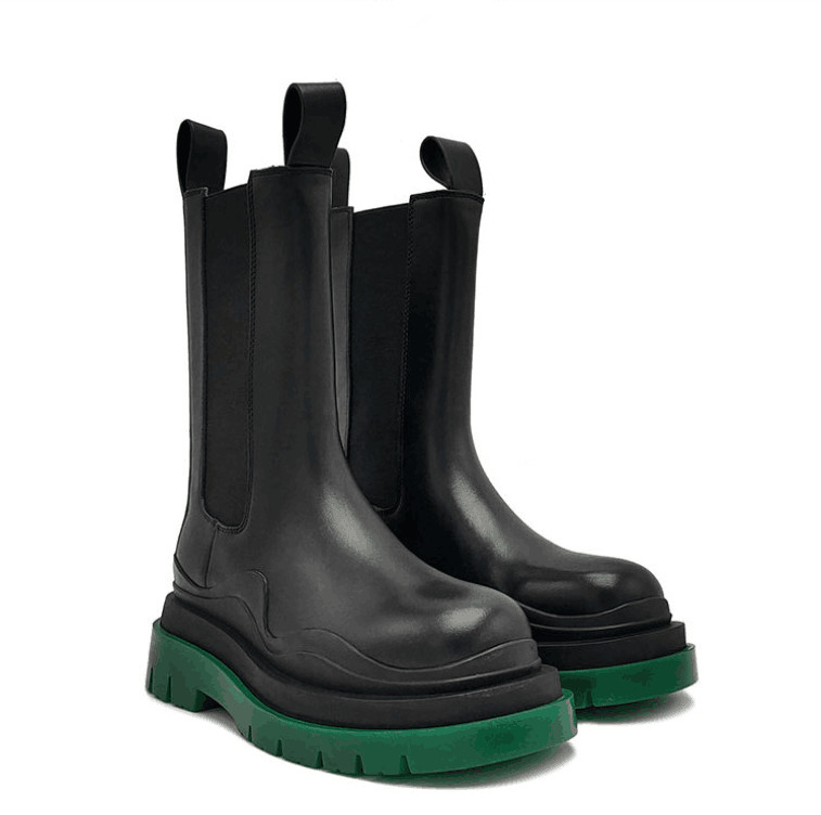 New list high top style mid-tube short boots smoke pipe green thick-soled Martin boots British style persional fashion single boots, Black 
New list high top style mid-tube short boots smoke pipe green thick-soled Martin boots British style persional fashion single boots, Black