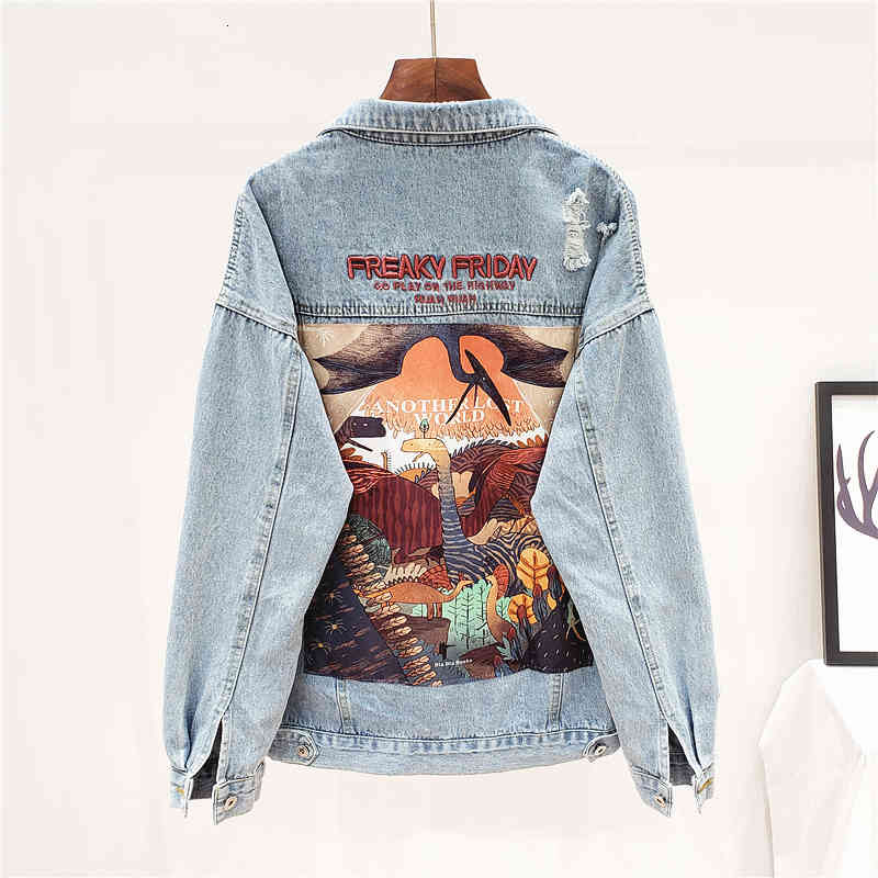 Women's Jackets Vintage women's jean jacket, long sleeve jacket with cartoon print, punk style, for spring and fall, , PDIB, 1# shoe box
Women's Jackets Vintage women's jean jacket, long sleeve jacket with cartoon print, punk style, for spring and fall, , PDIB, 1# shoe box
