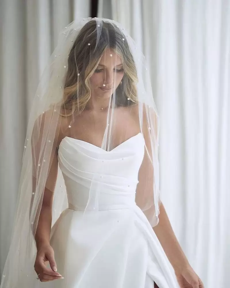 Gorgeous Wedding Dresses Bridal Gown Satin Side Slit Plus Size Sleeveless A Line Custom Made Sweep Train Covered Buttons Back Vestido De Novia 401