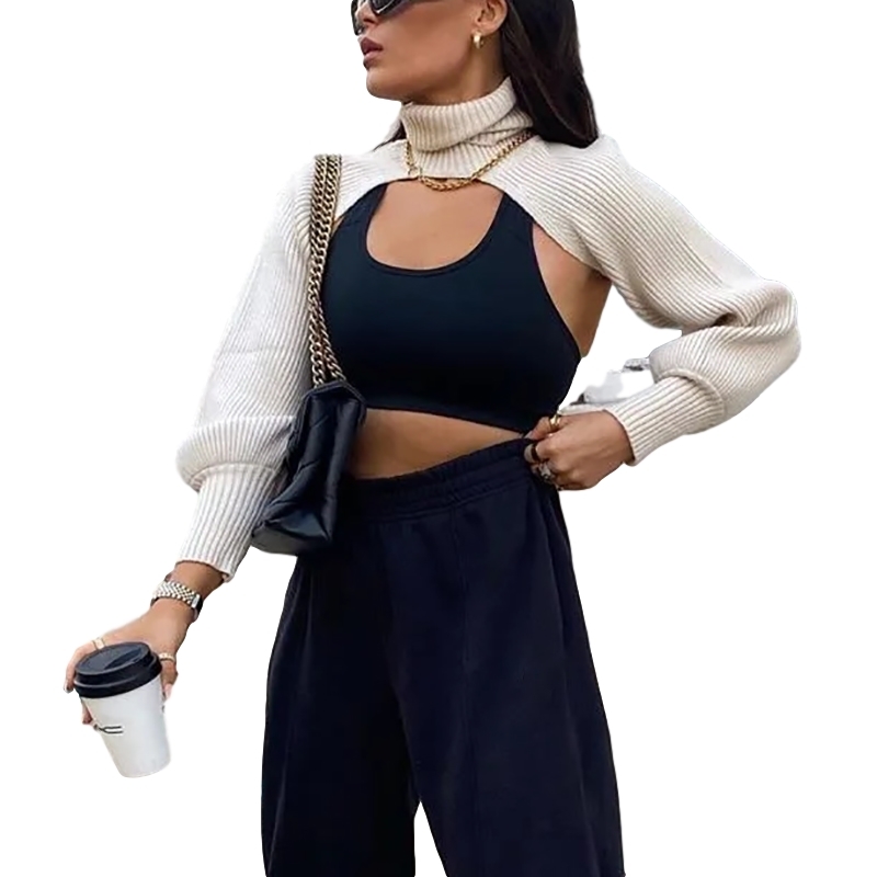 Vintage Women Elegant Sweater Tops Autumn Fahion Ladies Chic Turtleneck Pullovers Top Sweet Girls Cute Knitwear Stylish 210430