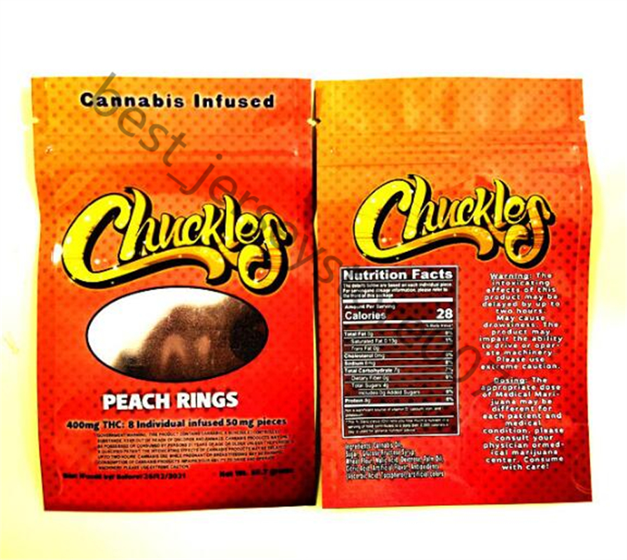 Edibles 2021J 420 Smell proof Chuckles bag infused 50mg peach rings gummies exotic 710 package Mylar
Edibles 2021J 420 Smell proof Chuckles bag infused 50mg peach rings gummies exotic 710 package Mylar