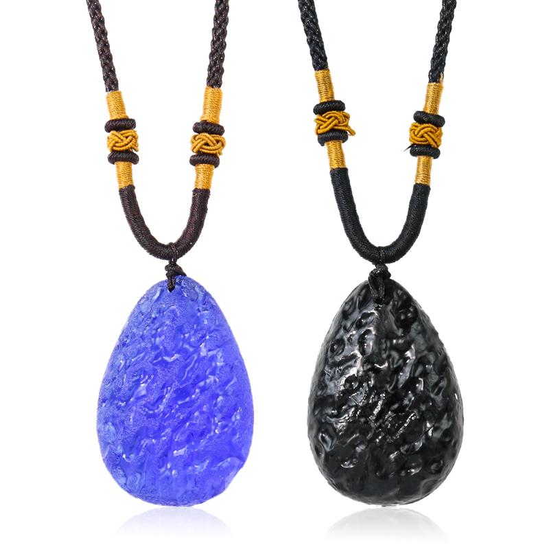 Pendant Necklaces Simulation Moldavite Water Drop Necklace Gold Topaz Obsidian Crystal Auspicious Buddhism Woman Man Sweater Chain Jewelry
Pendant Necklaces Simulation Moldavite Water Drop Necklace Gold Topaz Obsidian Crystal Auspicious Buddhism Woman Man Sweater Chain Jewelry