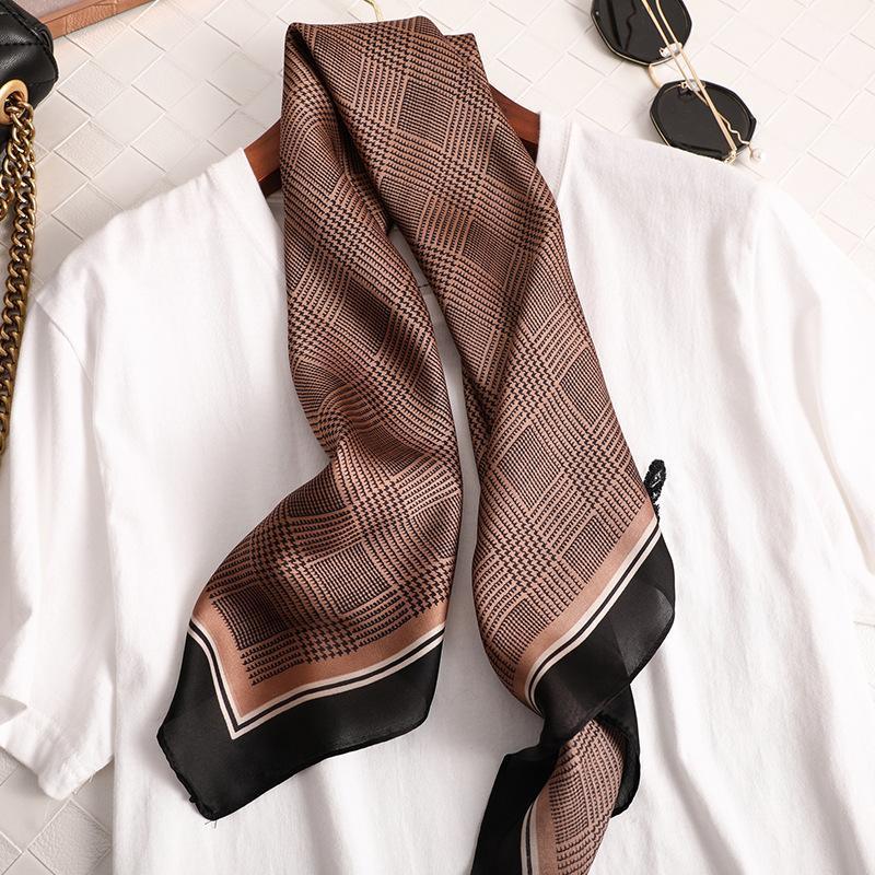 Scarves 2021 Women Silk Scarf Square Foulard Lady's Neck Hair Design Plaid Printed Head Kerchief Fashion Girl Scarfs, Blue;gray
Scarves 2021 Women Silk Scarf Square Foulard Lady's Neck Hair Design Plaid Printed Head Kerchief Fashion Girl Scarfs, Blue;gray