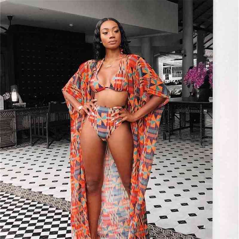Summer 3Pcs/Set Swimsuit Women Sexy High Waist Geometric Push Up Bikini Set Bathing Suit With Cover Colorful Swimming 210615, Red yellow
Summer 3Pcs/Set Swimsuit Women Sexy High Waist Geometric Push Up Bikini Set Bathing Suit With Cover Colorful Swimming 210615, Red yellow