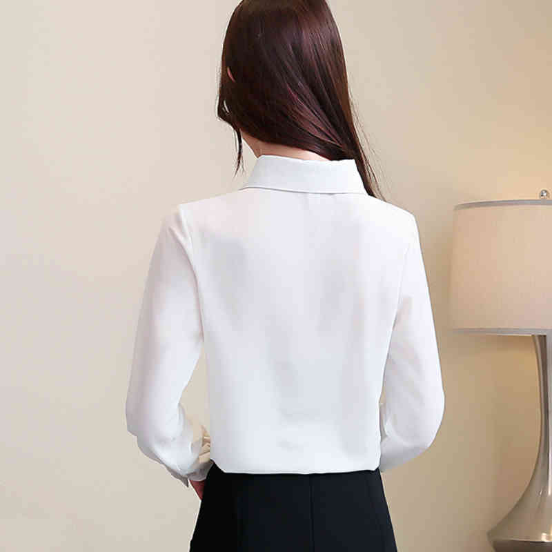 Fashion women shirts chiffon blouse shirt clothes office work wear white long sleeve s tops and 2329 50 210427