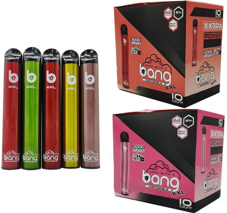 Bang XXL E-cigarette Kits Disposable Device 800mAh Power Battery Prefilled 6ml Cartridge Pod 2000 Puffs XXtra Kit VS Bar Flow XTRA Plus XL
Bang XXL E-cigarette Kits Disposable Device 800mAh Power Battery Prefilled 6ml Cartridge Pod 2000 Puffs XXtra Kit VS Bar Flow XTRA Plus XL