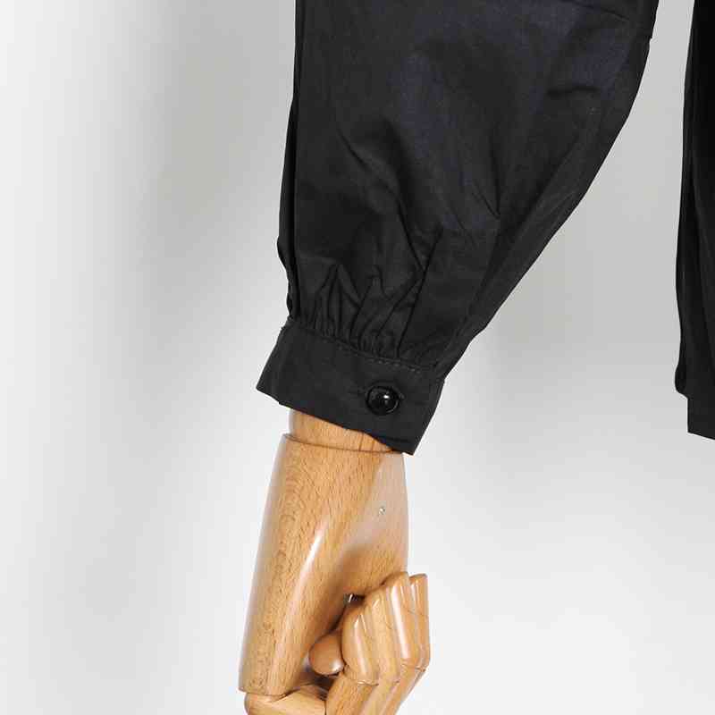 White Hollow Out Shirt For Women Stand Collar Lantern Sleeve Casual Solid Blouse Female Spring Fashion Clothes 210524